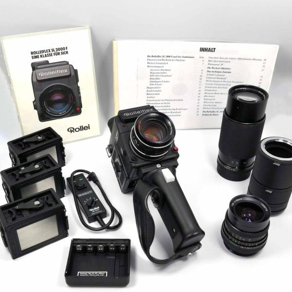 Rolleiflex SL 2000 F motor mit 50mm / 35mm / 80-200 mm etc. | Clean-Cameras.ch