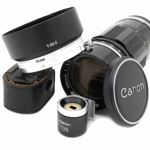 CANON 135mm / 3.5 (M39/LTM) für Sucherkameras mit Leica Thread Mount mit viel Zubehör geliefert