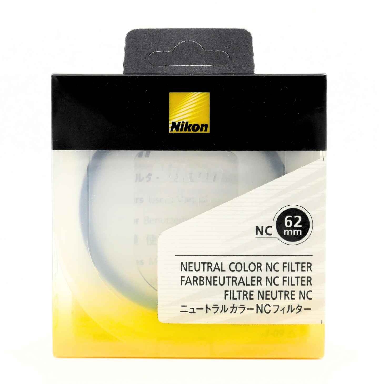 Nikon NC Filter 62mm Neutral Color Klarglas-Schutzfilter Frontansicht